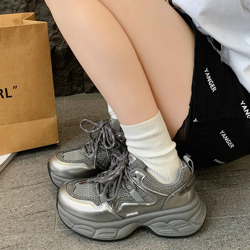 King Jinmai Breathable Coverage Low Top Chunky Sneakers Women's-6