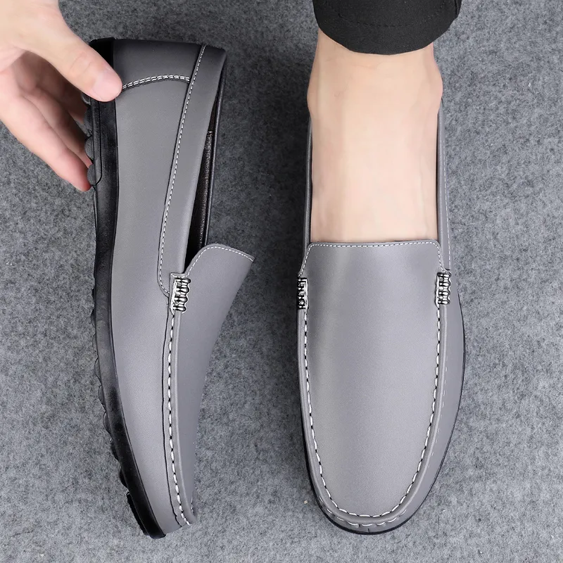 King Jinmai Men's Casual Shoes Men Low Top Black, Gray-18