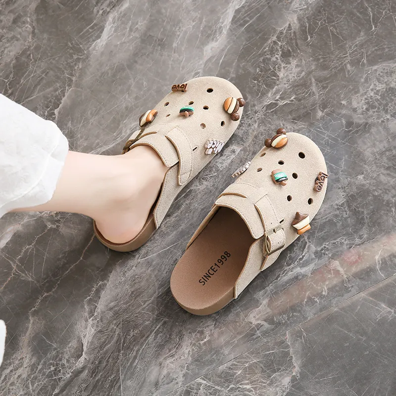 King Jinmai Rubber Sole Closed Toe Slippers Women's-6