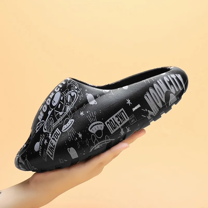 King Jinmai EVA Graffiti Slide Slippers Unisex-5