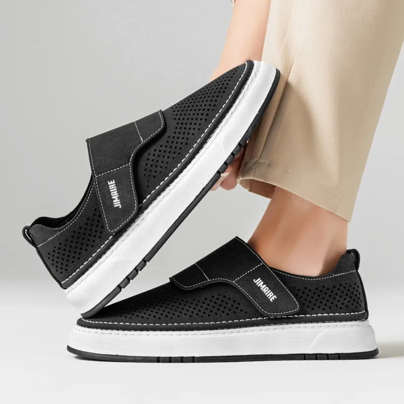 King Jinmai Breathable And Lightweight Low Top Casual Shoes Men's Black-1