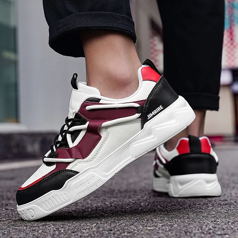 King Jinmai Slip Resistant Water Resistant Wear Resistant Height Increasing Low Top Skateboard Shoes Men's-7