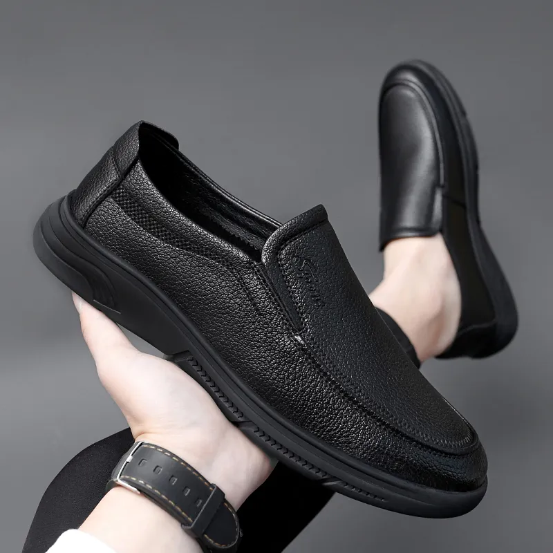 King Jinmai Casual Shoes Driving Shoes Comfortable Lightweight Men's Shoes Men's Black-2