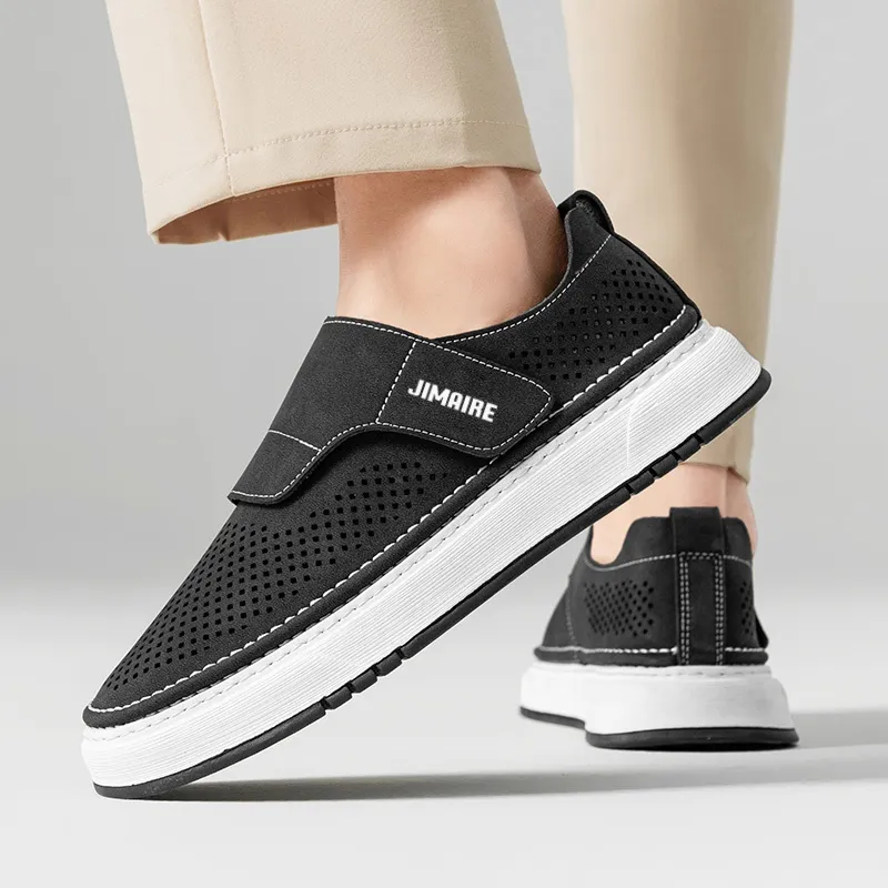 King Jinmai Breathable And Lightweight Low Top Casual Shoes Men's Black-3