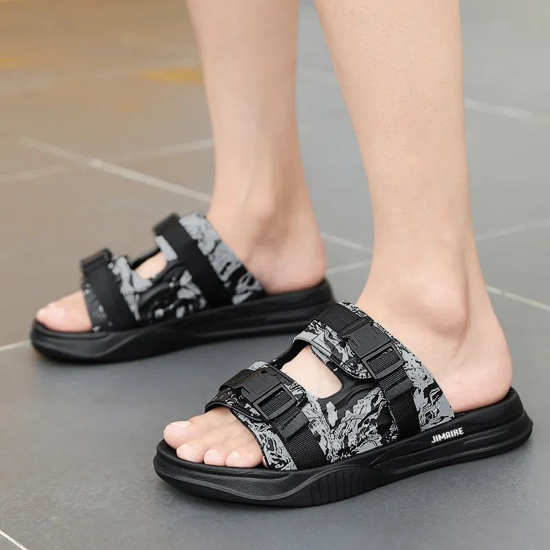 King Jinmai Rubber Sole Odor Resistant Slide Slippers Men's-2