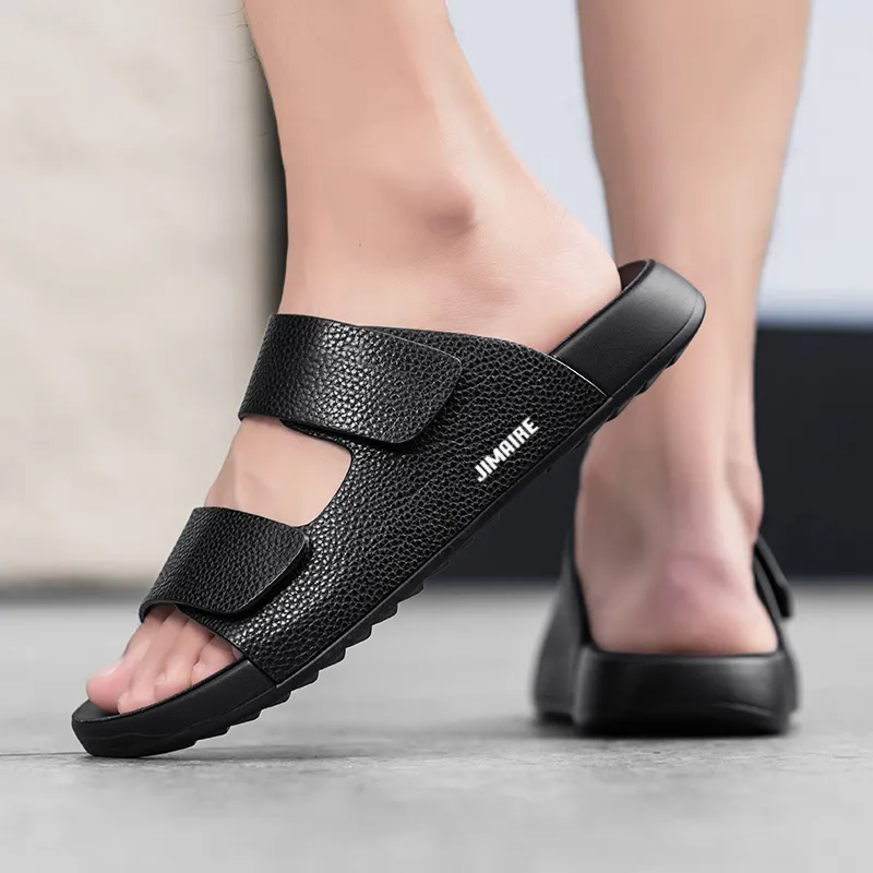 King Jinmai PU Polyurethane Stitching Slip Resistant Abrasion Resistant Slide Slippers Men's-6