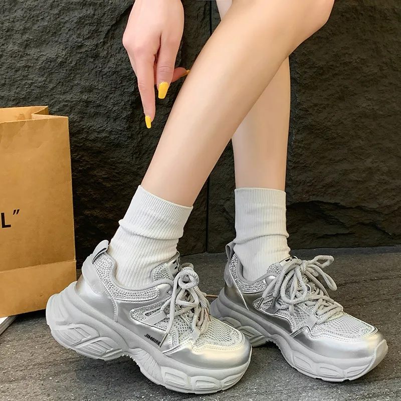 King Jinmai Breathable Coverage Low Top Chunky Sneakers Women's-1