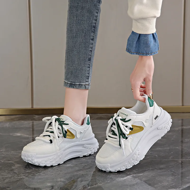 King Jinmai Slip Resistant Breathable Low Top Chunky Sneakers Women's-5