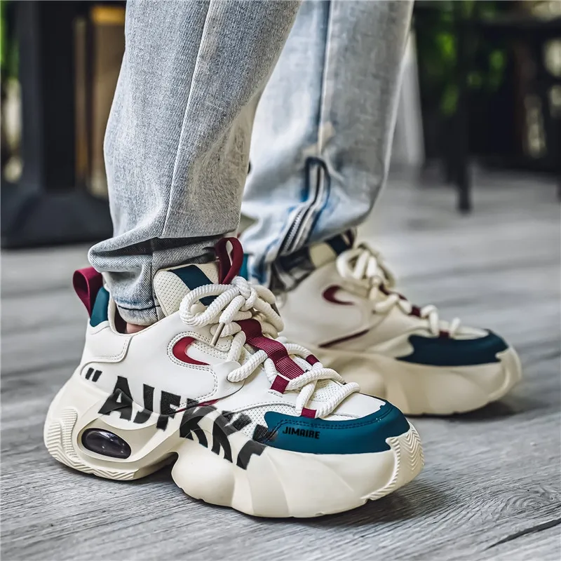 King Jinmai Anti Slip And Wear Resistant Height Increasing Low Top Chunky Sneakers Men's-6