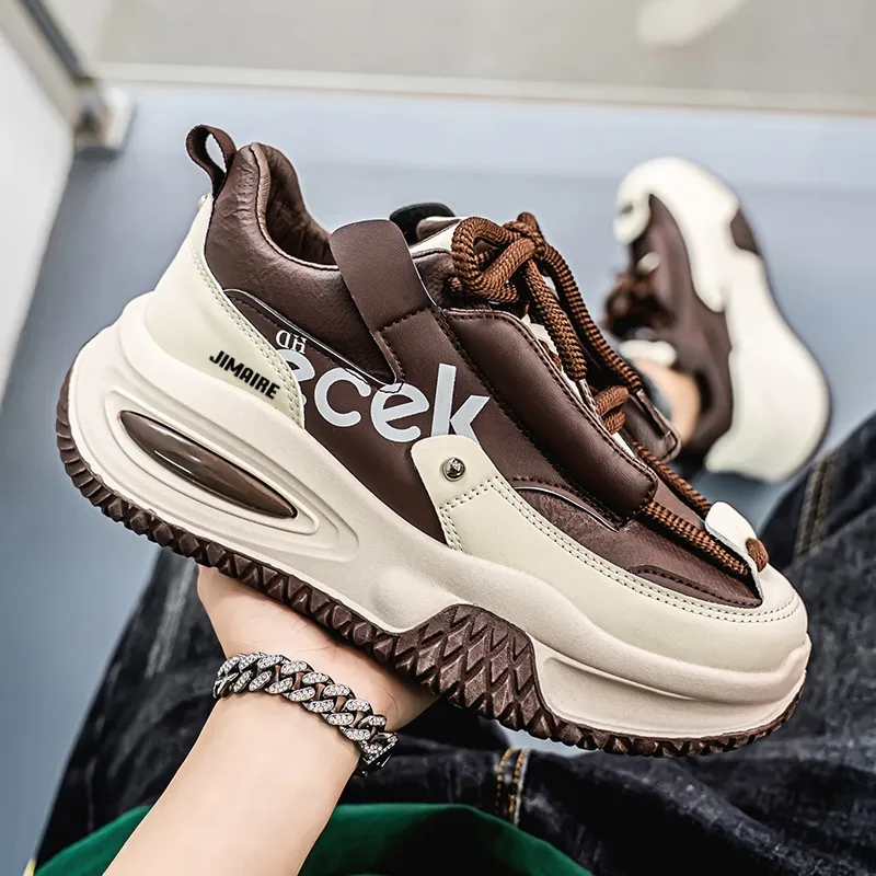 King Jinmai Anti Slip And Wear Resistant Height Increasing Low Top Chunky Sneakers Men's-8