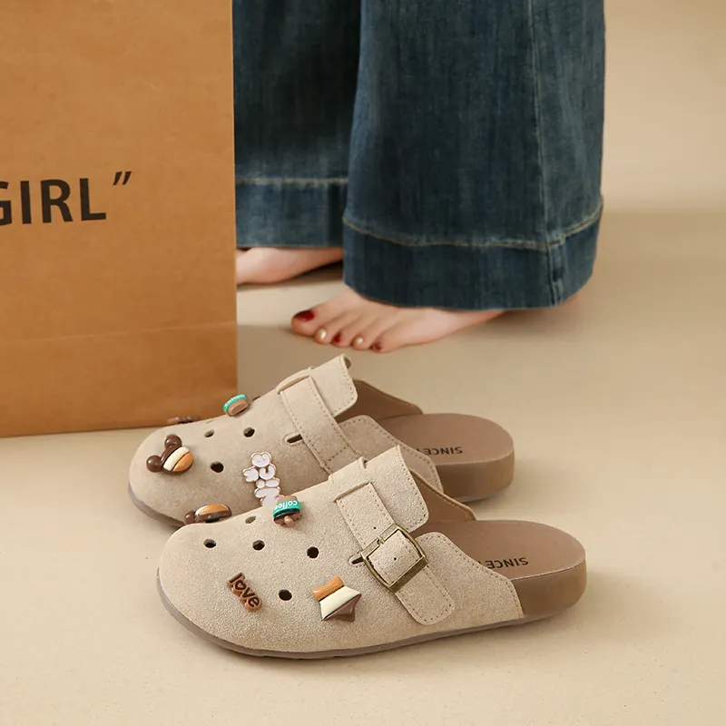 King Jinmai Rubber Sole Closed Toe Slippers Women's-7