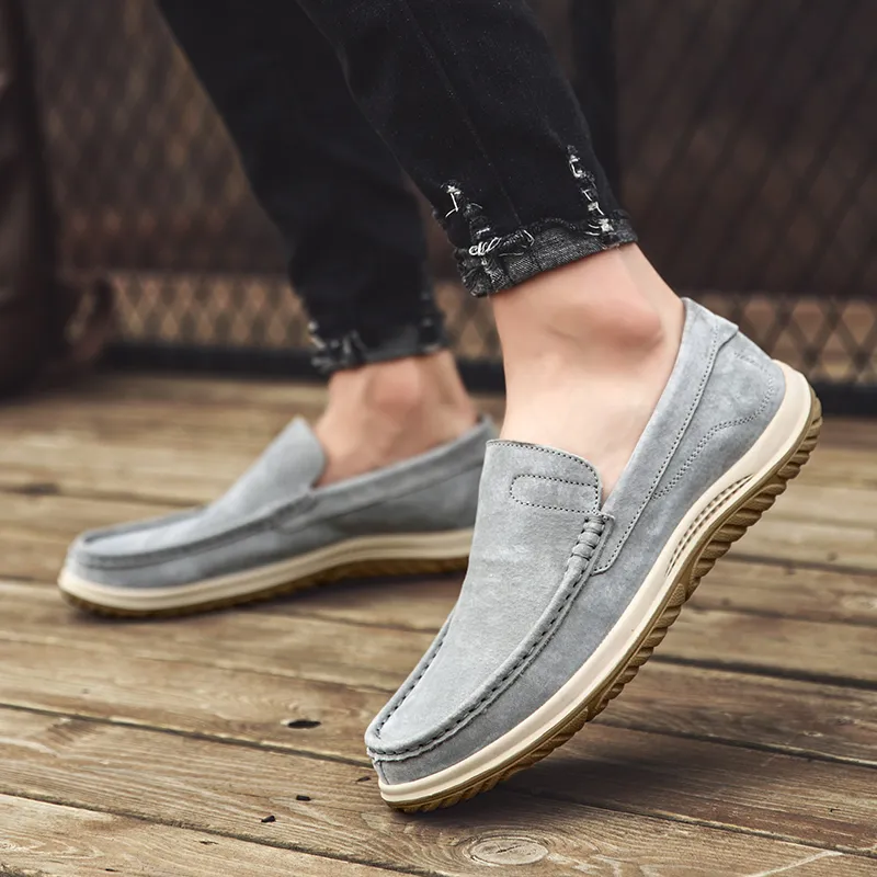 King Jinmai Men's Casual Shoes Men Low Top Gray/Sand-4