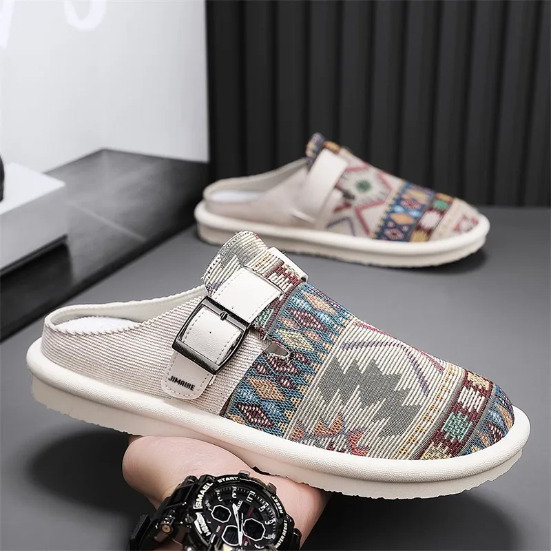 King Jinmai Slip Resistant Closed Toe Slippers Men's-11