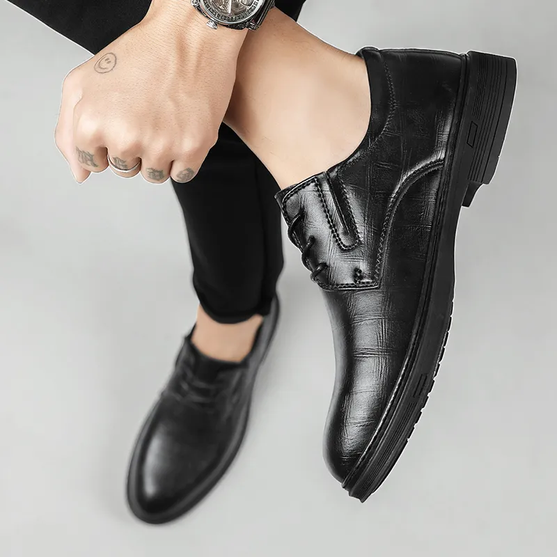 King Jinmai Dress Shoes Men's Black-5