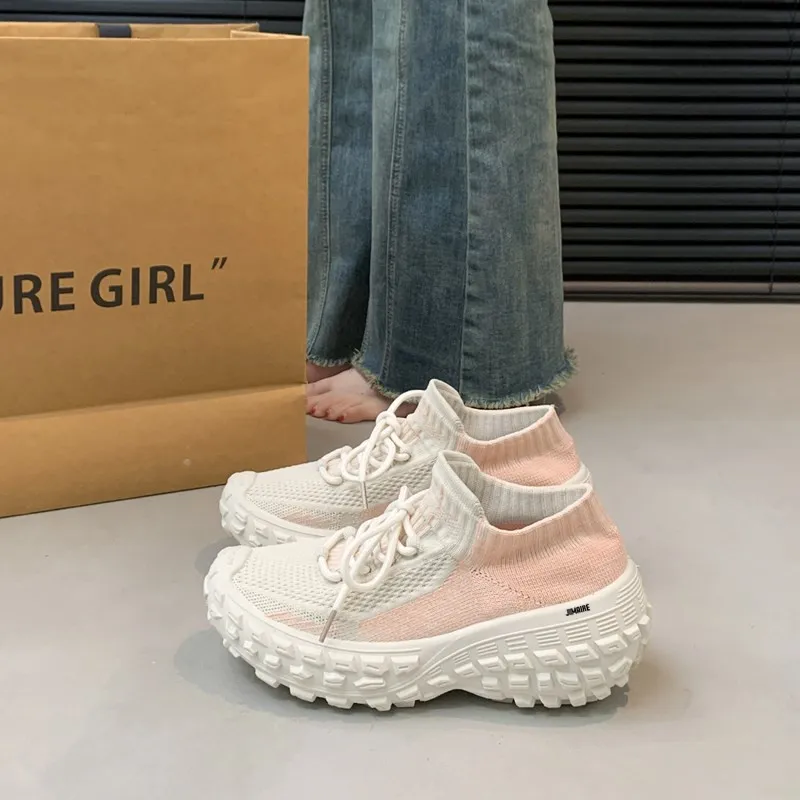 King Jinmai Breathable Mid Top Chunky Sneakers Women's-2
