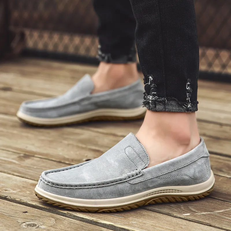 King Jinmai Men's Casual Shoes Men Low Top Gray/Sand-3