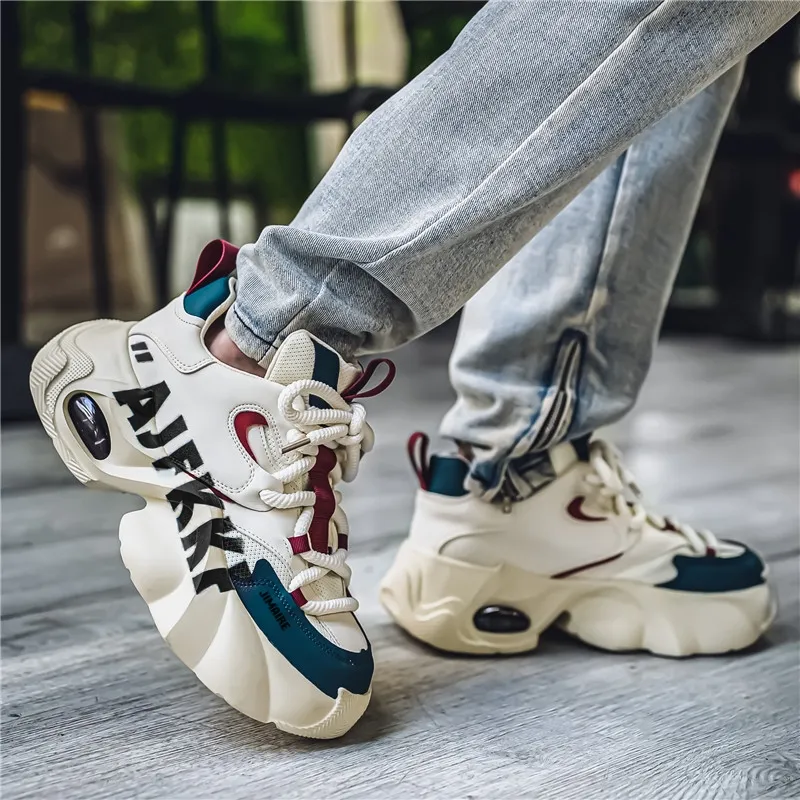 King Jinmai Anti Slip And Wear Resistant Height Increasing Low Top Chunky Sneakers Men's-9