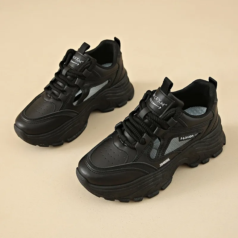 King Jinmai Breathable Height Increasing Abrasion Resistant Low Top Chunky Sneakers Women's-1