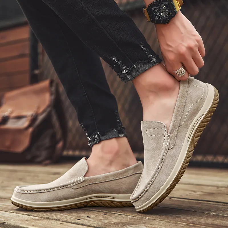 King Jinmai Men's Casual Shoes Men Low Top Gray/Sand-17