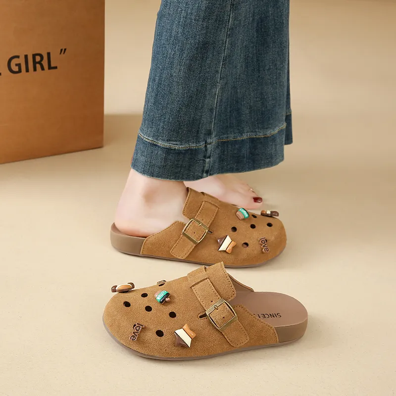 King Jinmai Rubber Sole Closed Toe Slippers Women's-4