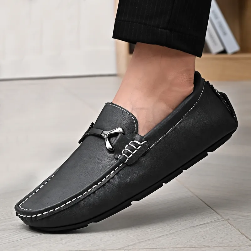 King Jinmai Men's Casual Shoes Men Low Top Black, Gray, Brown-5