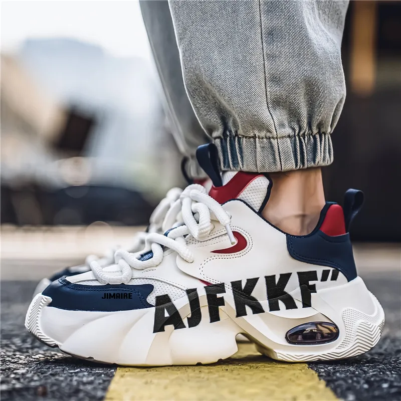 King Jinmai Anti Slip And Wear Resistant Height Increasing Low Top Chunky Sneakers Men's-1