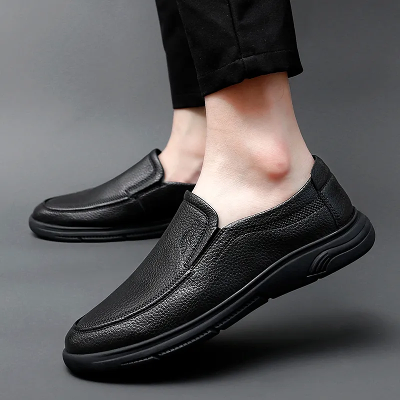 King Jinmai Casual Shoes Driving Shoes Comfortable Lightweight Men's Shoes Men's Black-7