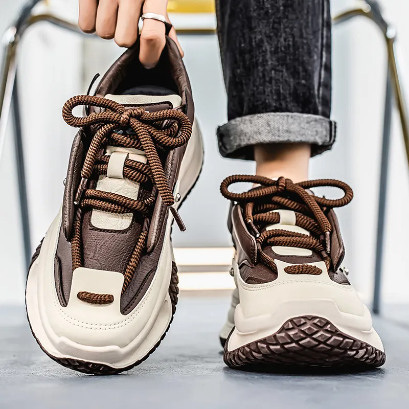 King Jinmai Anti Slip And Wear Resistant Height Increasing Low Top Chunky Sneakers Men's-9