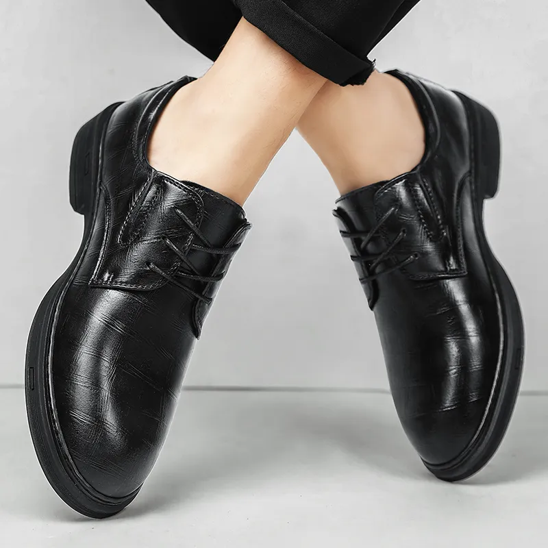 King Jinmai Dress Shoes Men's Black-6