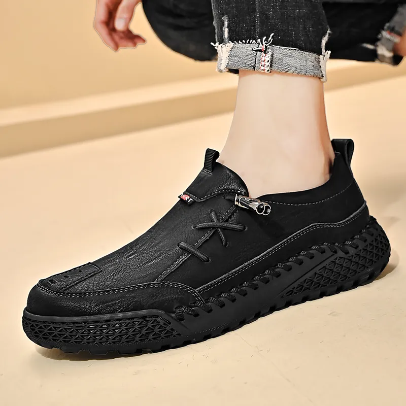 King Jinmai Men's Casual Shoes Men Low Top Khaki-12