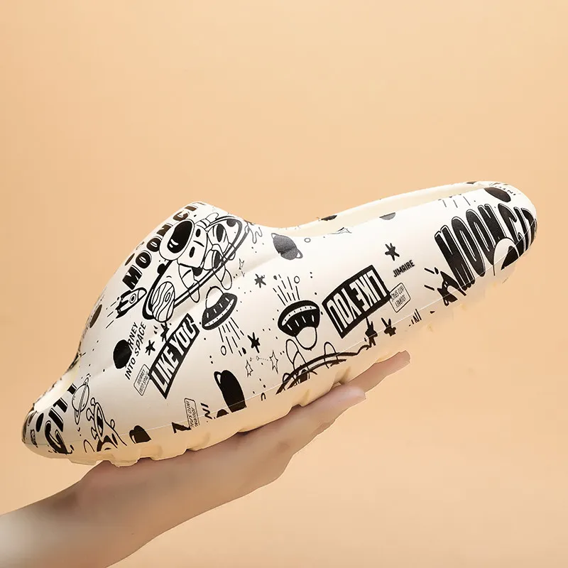 King Jinmai EVA Graffiti Slide Slippers Unisex-1