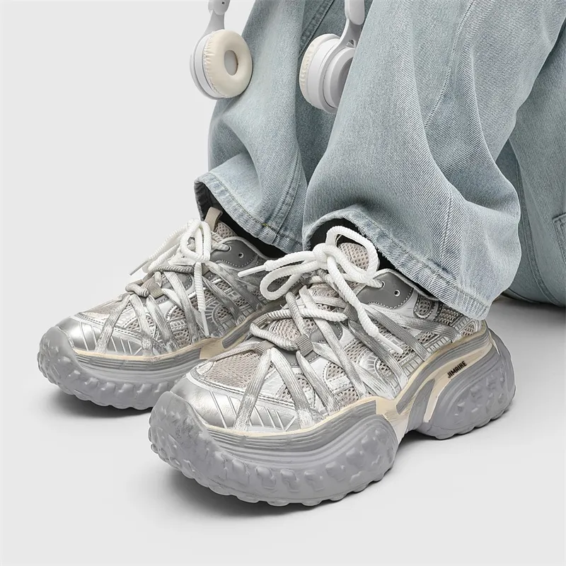 King Jinmai Breathable Low Top Chunky Sneakers Unisex-3