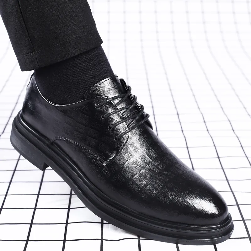 King Jinmai Dress Shoes Men Black-7