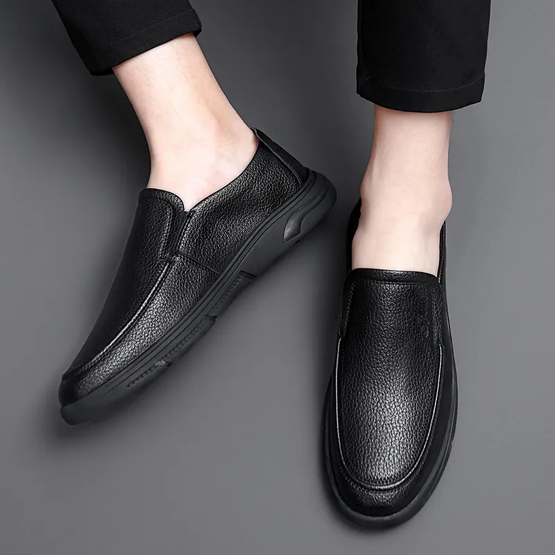 King Jinmai Casual Shoes Driving Shoes Comfortable Lightweight Men's Shoes Men's Black-4