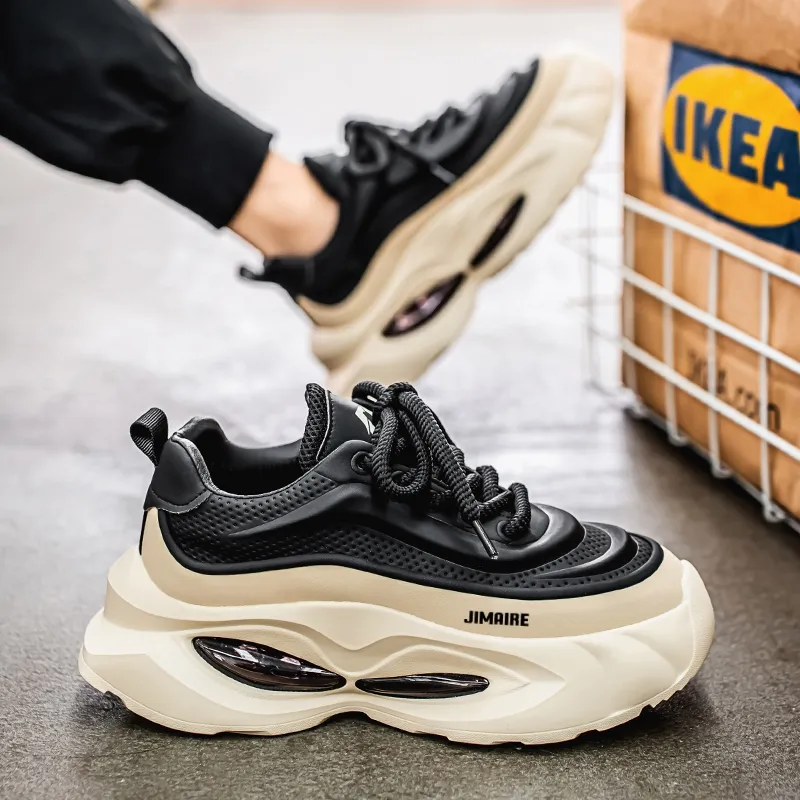 King Jinmai Cushioning Anti Slip And Wear Resistant Height Increasing Low Top Chunky Sneakers Men's-12