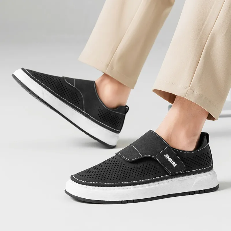 King Jinmai Breathable And Lightweight Low Top Casual Shoes Men's Black-4