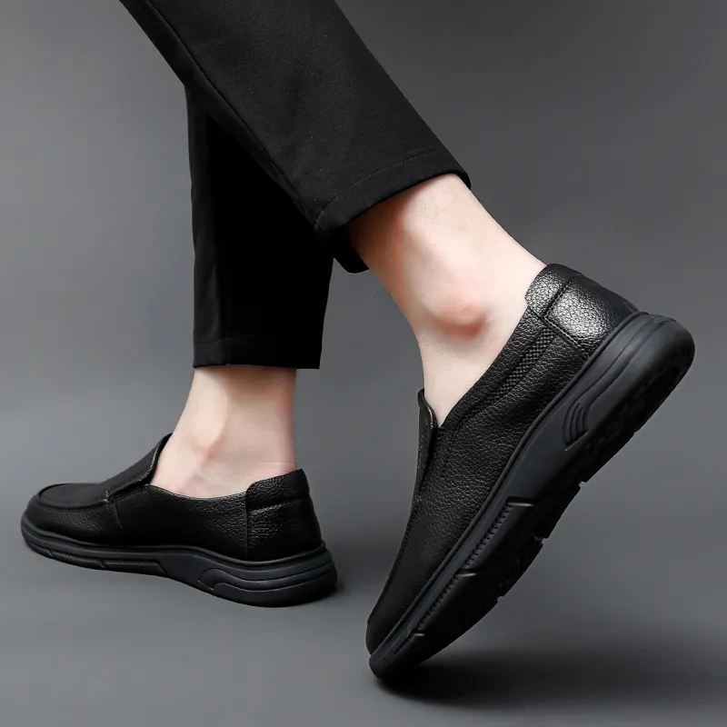 King Jinmai Casual Shoes Driving Shoes Comfortable Lightweight Men's Shoes Men's Black-8
