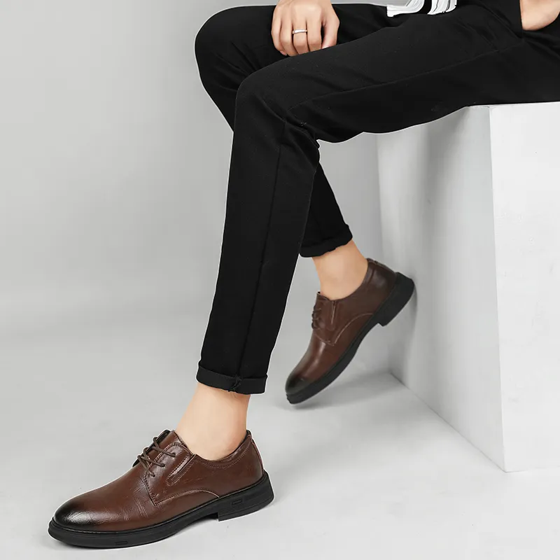 King Jinmai Dress Shoes Men's Black-17