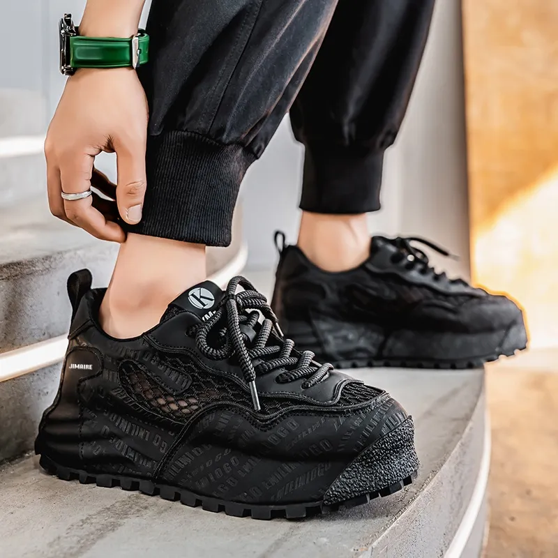 King Jinmai Slip Resistant, Abrasion Resistant, Breathable, Height Increasing Low Top Chunky Sneakers Men's-12