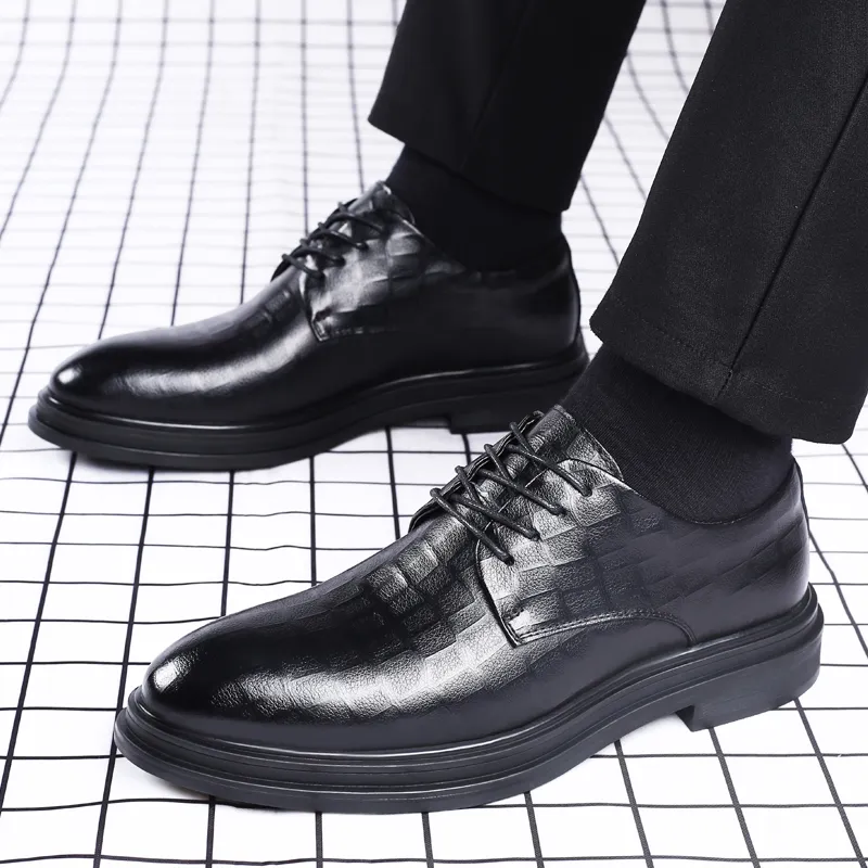 King Jinmai Dress Shoes Men Black-6