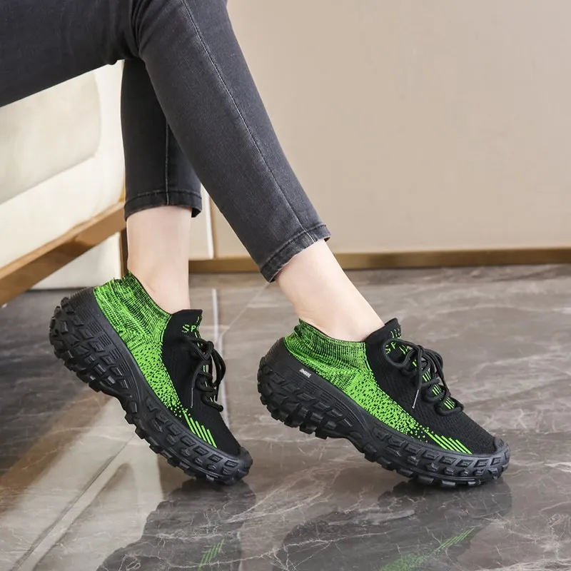 King Jinmai Breathable Mid Top Chunky Sneakers Women's-5
