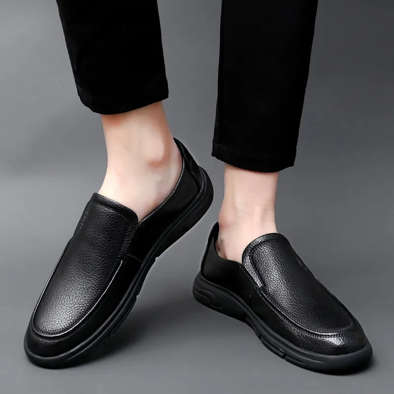 King Jinmai Casual Shoes Driving Shoes Comfortable Lightweight Men's Shoes Men's Black-9