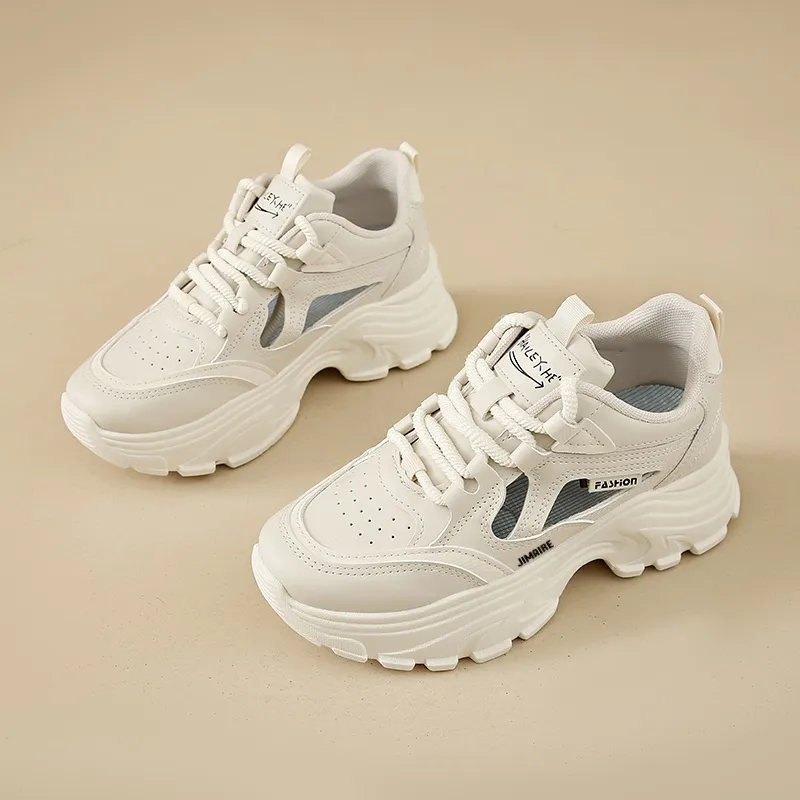 King Jinmai Breathable Height Increasing Abrasion Resistant Low Top Chunky Sneakers Women's-9