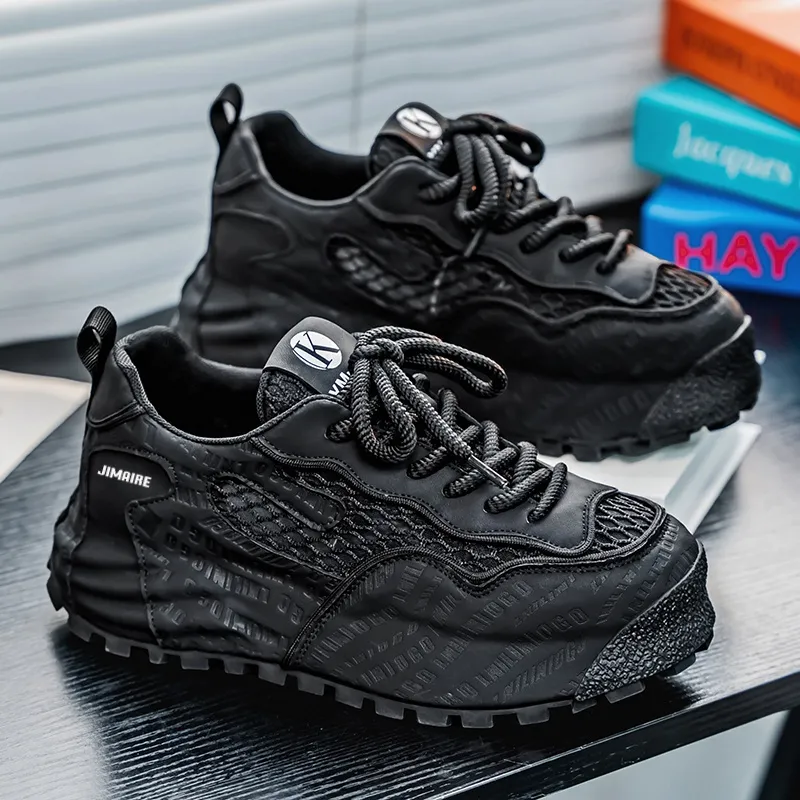 King Jinmai Slip Resistant, Abrasion Resistant, Breathable, Height Increasing Low Top Chunky Sneakers Men's-10