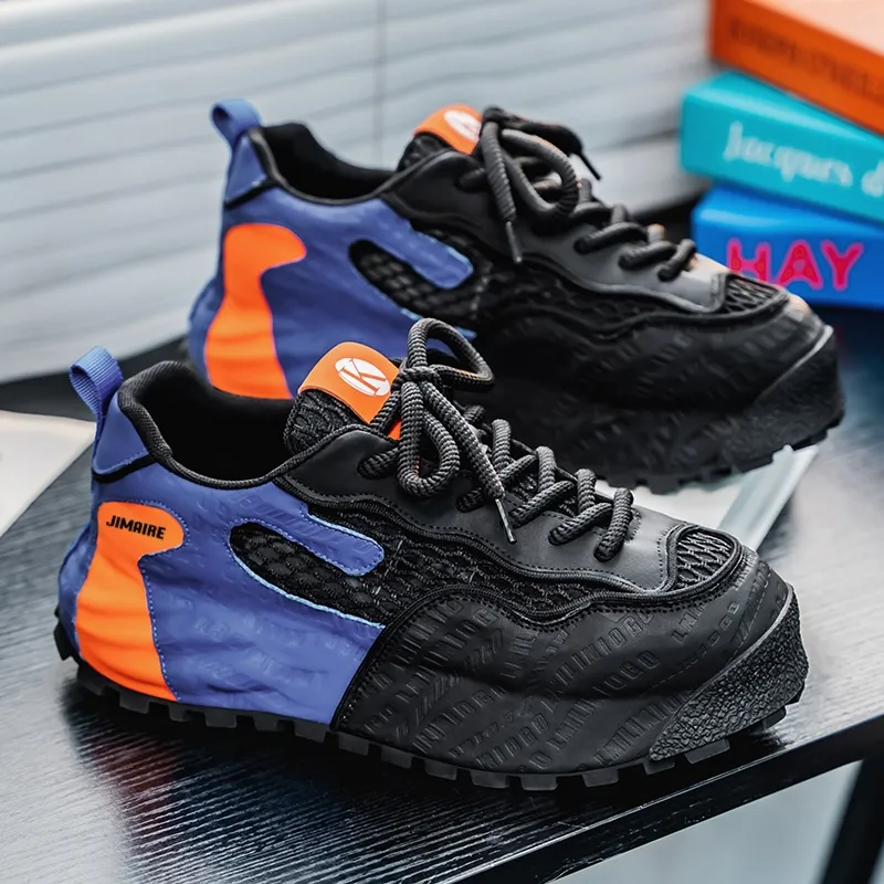 King Jinmai Slip Resistant, Abrasion Resistant, Breathable, Height Increasing Low Top Chunky Sneakers Men's-5