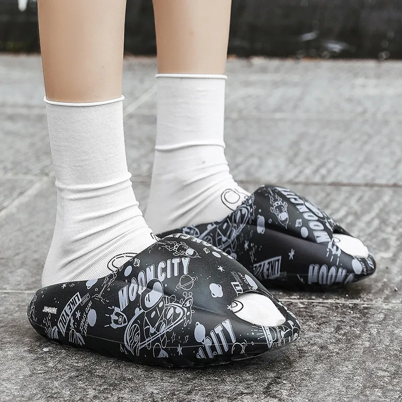King Jinmai EVA Graffiti Slide Slippers Unisex-7