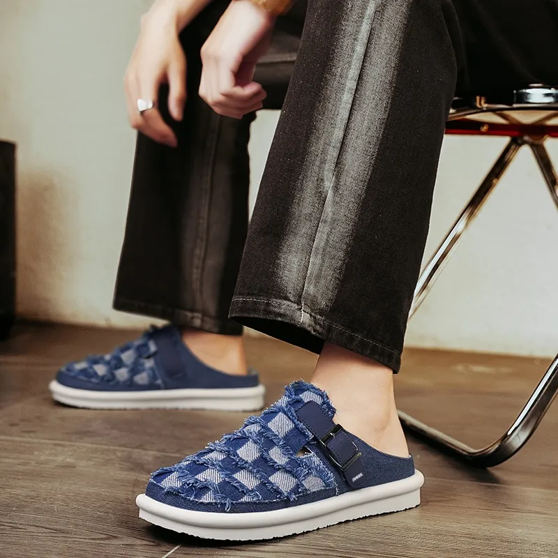 King Jinmai Stitching Slip Resistant Closed Toe Slippers Men's-2