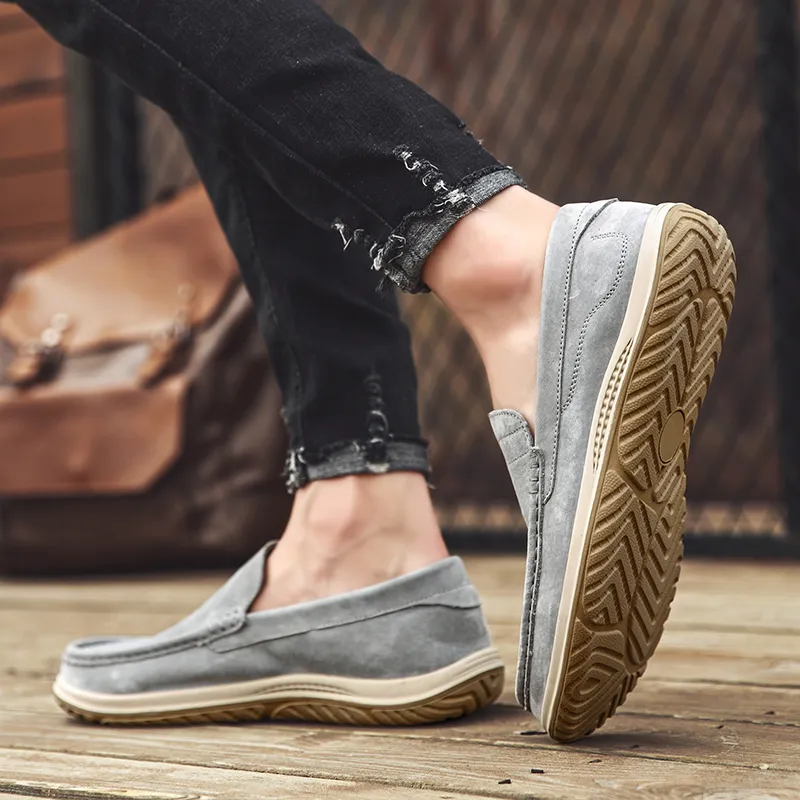 King Jinmai Men's Casual Shoes Men Low Top Gray/Sand-6