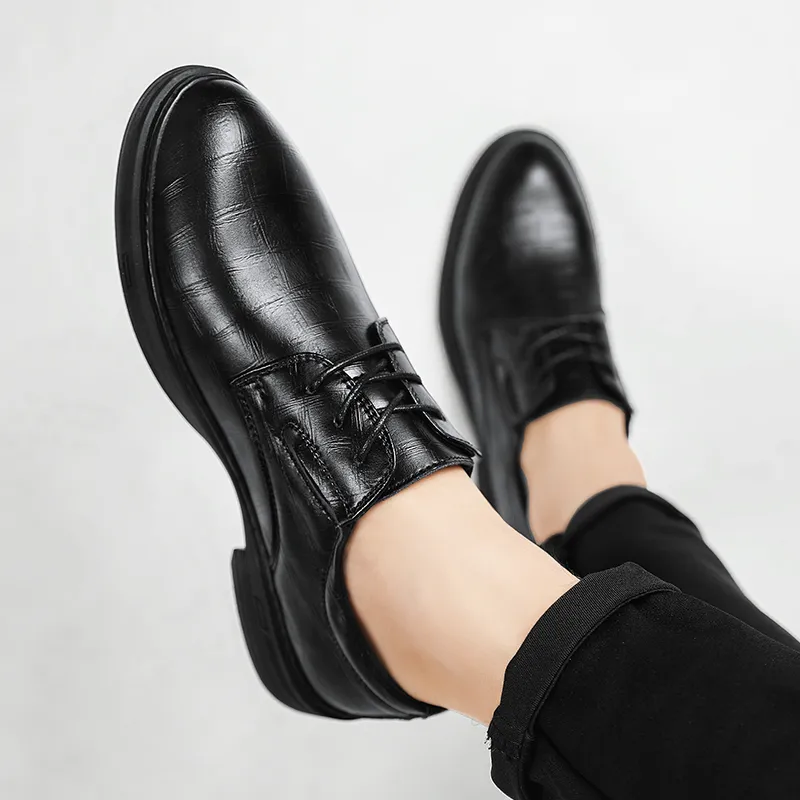 King Jinmai Dress Shoes Men's Black-7