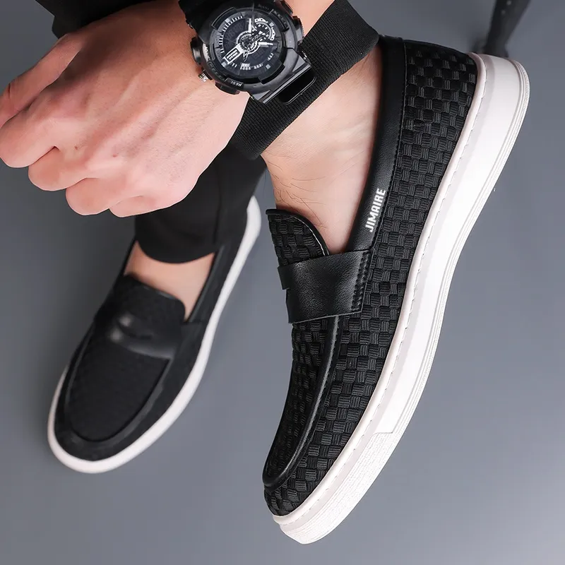 King Jinmai Men's Casual Shoes Men Low Top Black/White-4